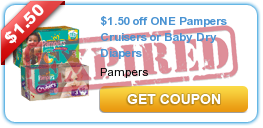 $1.50 off ONE Pampers Cruisers or Baby Dry Diapers