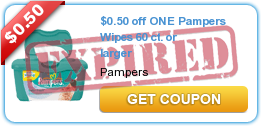 $0.50 off ONE Pampers Wipes 60 ct. or larger